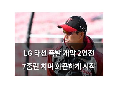 LG 타선 폭발 개막 2연전 7홈런 치며 화끈하게 시작