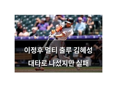 이정후 멀티 출루 김혜성 대타로 나섰지만 실패