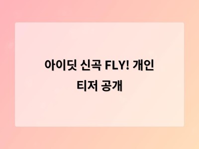 아이딧 신곡 FLY! 개인 티저 공개