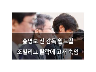 홍명보 전 감독 월드컵 조별리그 탈락에 고개 숙임