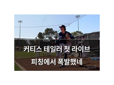 커티스 테일러 첫 라이브 피칭에서 폭발했네