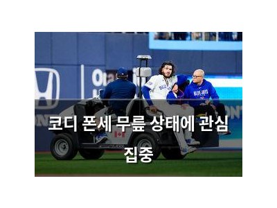 코디 폰세 무릎 상태에 관심 집중