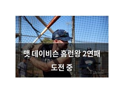 맷 데이비슨 홈런왕 2연패 도전 중