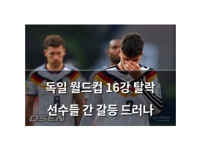 독일 월드컵 16강 탈락 선수들 간 갈등 드러나