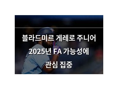 블라드미르 게레로 주니어 2025년 FA 가능성에 관심 집중