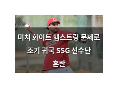 미치 화이트 햄스트링 문제로 조기 귀국 SSG 선수단 혼란
