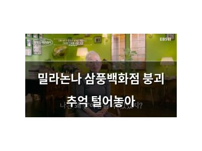 밀라논나 삼풍백화점 붕괴 추억 털어놓아