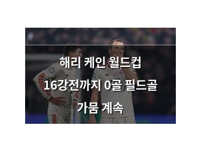 해리 케인 월드컵 16강전까지 0골 필드골 가뭄 계속