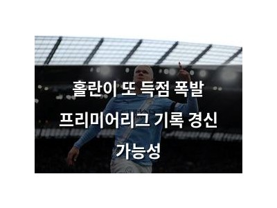 홀란이 또 득점 폭발 프리미어리그 기록 경신 가능성