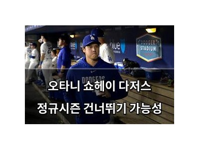 오타니 쇼헤이 다저스 정규시즌 건너뛰기 가능성